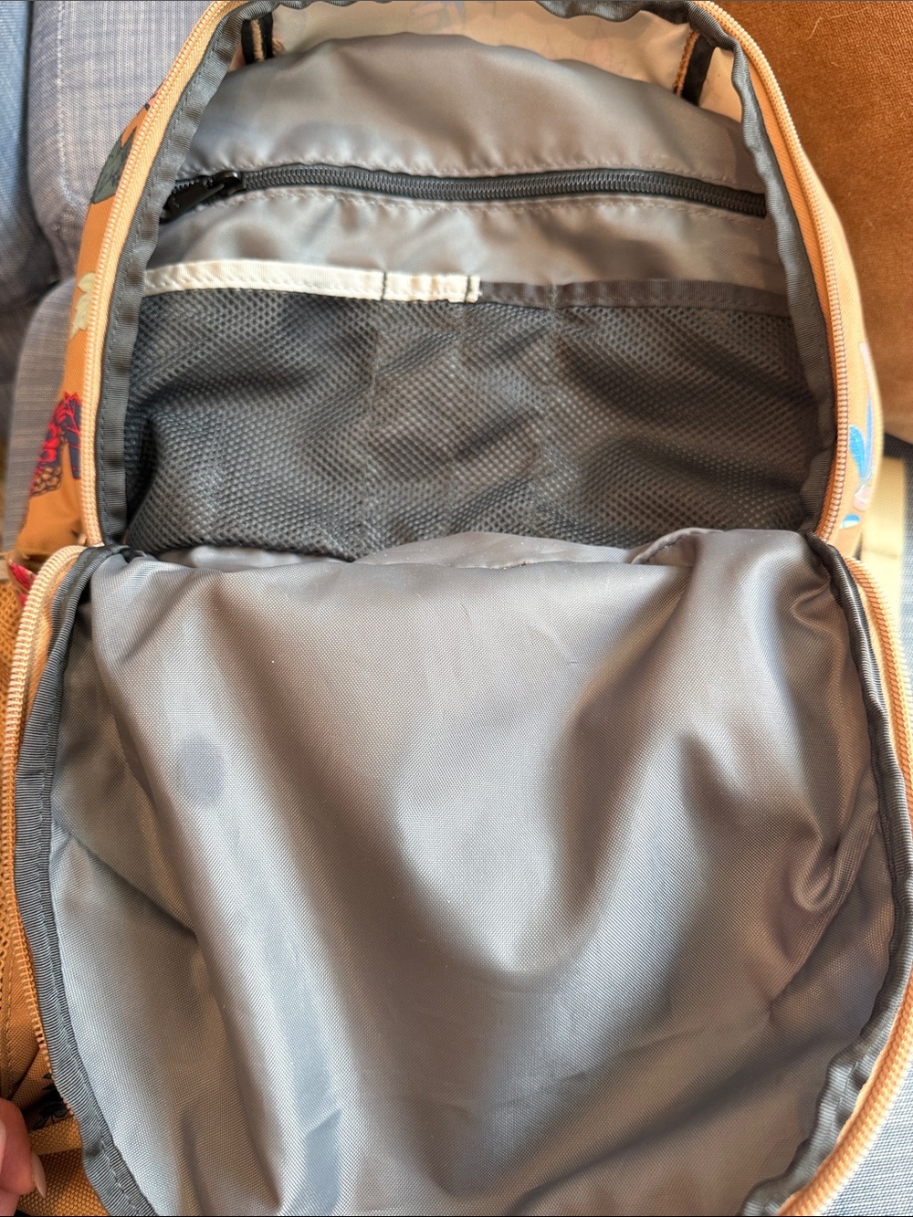 The North Face Floral Tan Jester Backpack with Leaves Butterfly - Picture 7 of 8